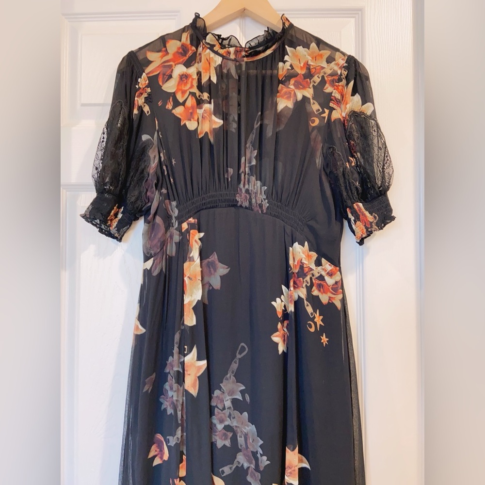 NWT AllSaints Laverna Stargazer Floral Print Dress - Picture 8 of 9